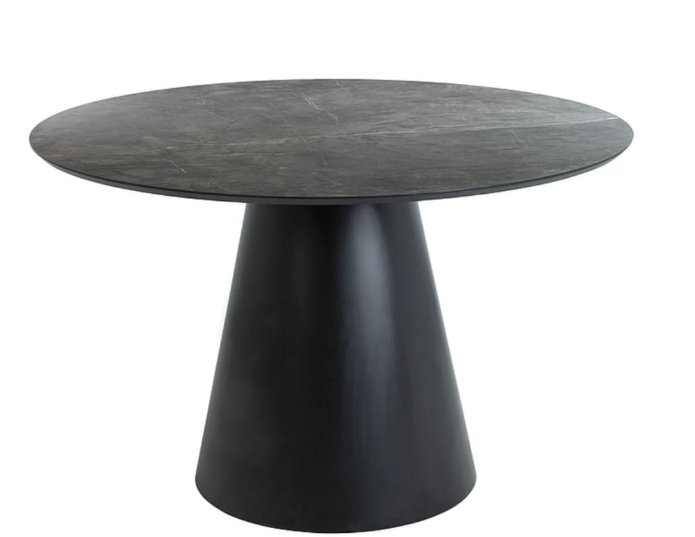 Table à manger design - effet marbre noir