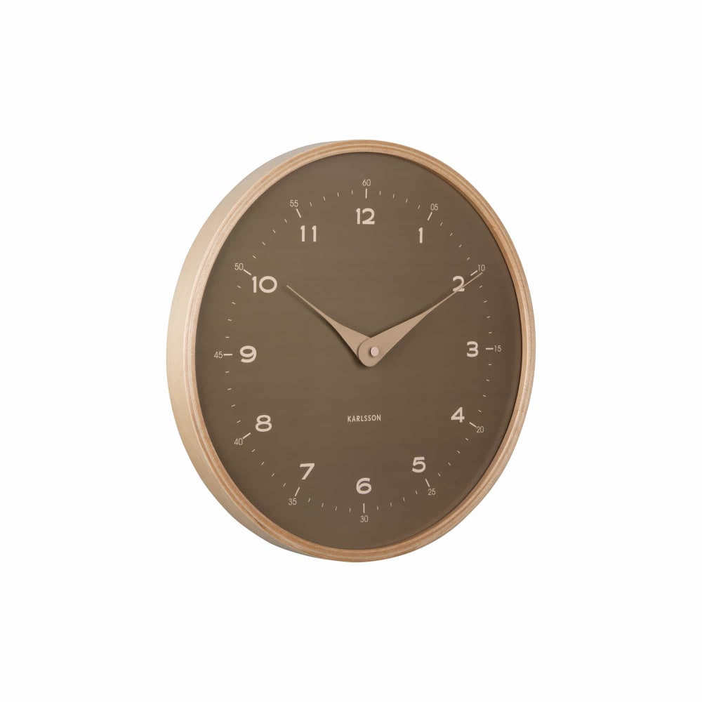 Karlsson Wanduhr aus Sperrholz, grün, Ø30cm style modern - -