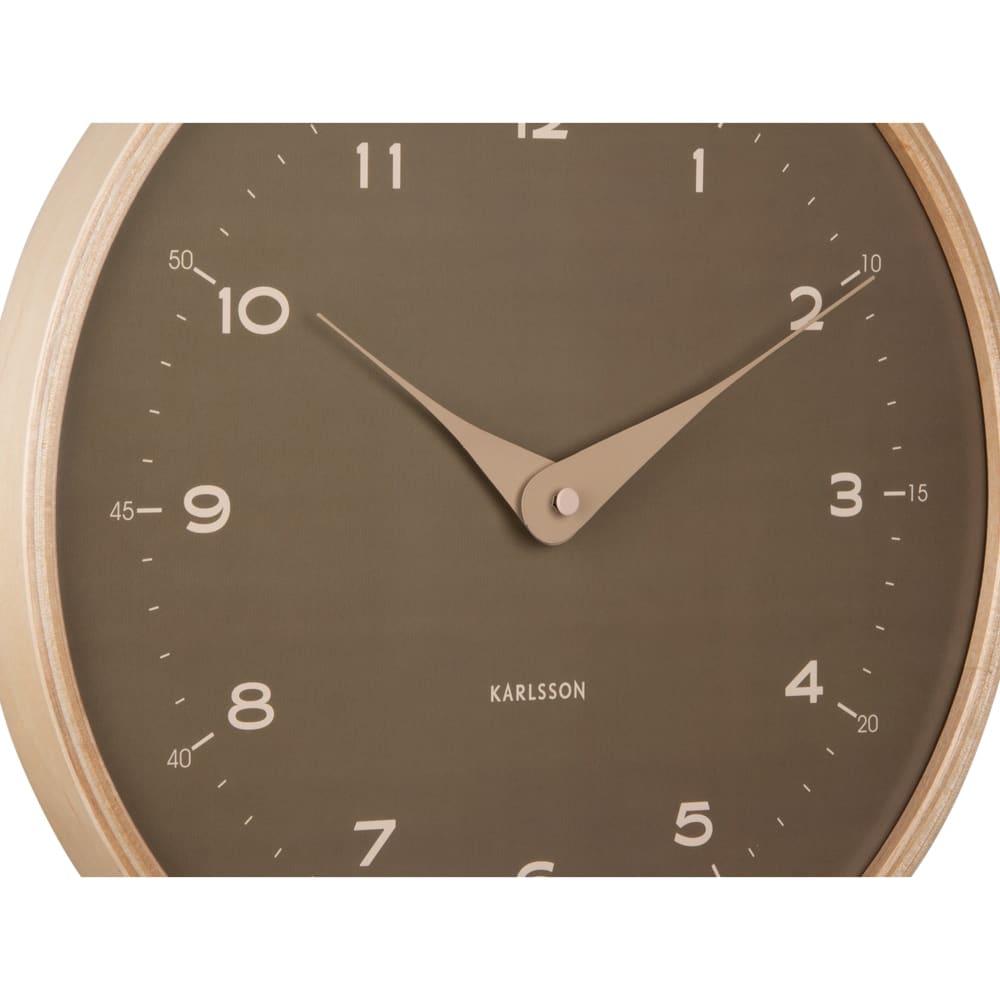 Wanduhr aus Sperrholz, grün, Ø30cm - Maisons Du Monde