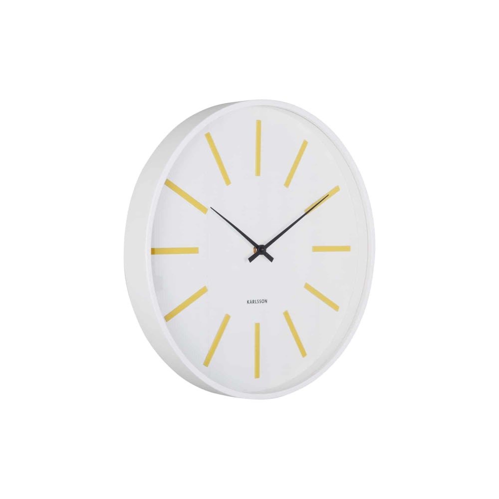 Karlsson Wanduhr aus Holz, goldgelb, Ø40cm style modern - Holz