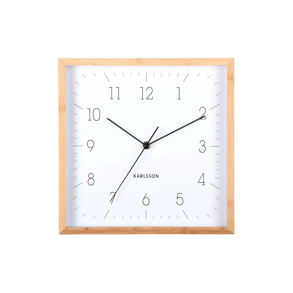 Wanduhr aus Bambus, weiß, 4.5x29.2x29.2cm - Maisons Du Monde