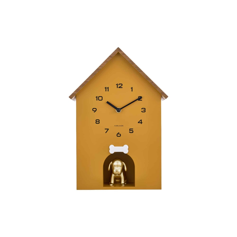 horloge murale jaune