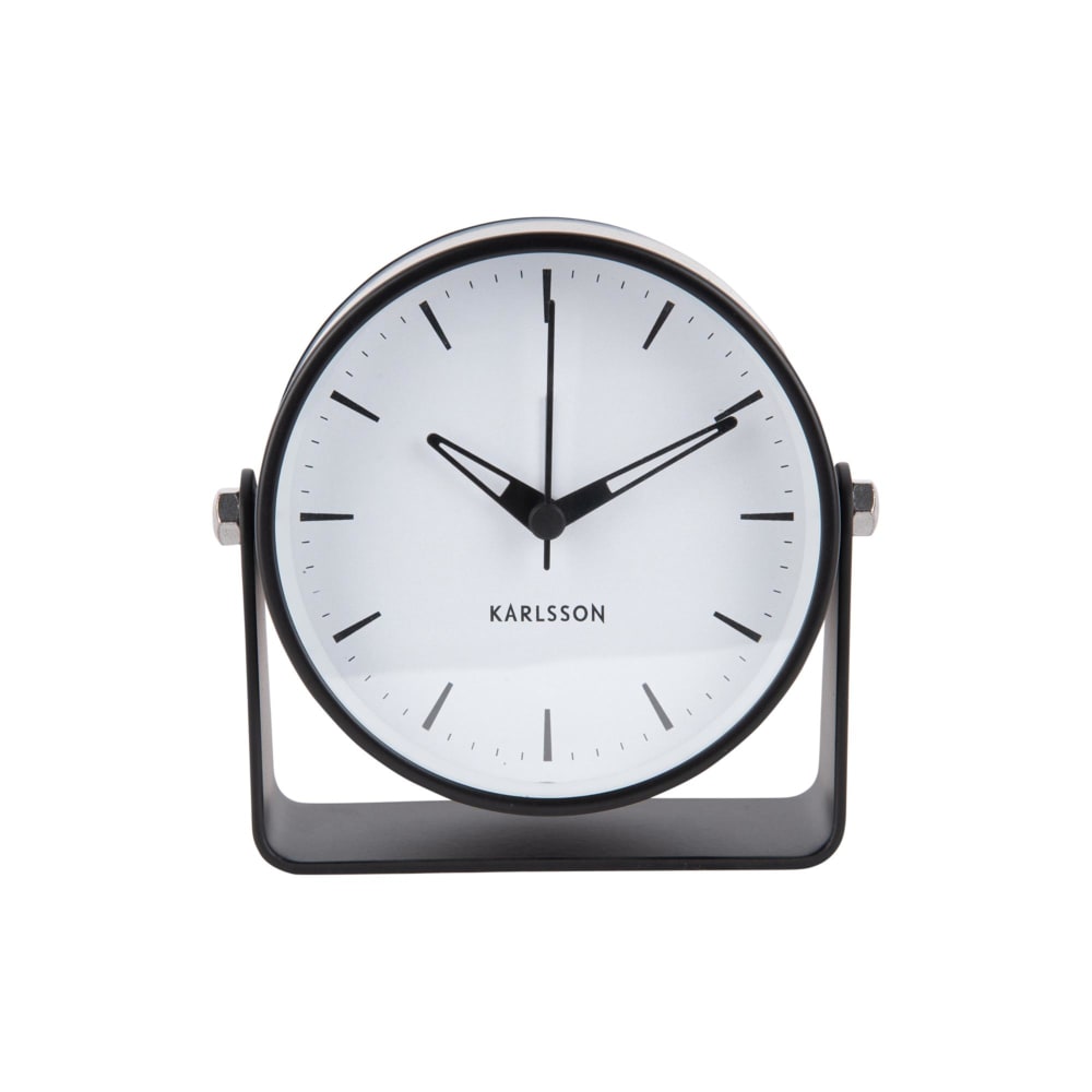 Wecker aus Metall, matt schwarz, 9.5x10.5x11cm - Maisons Du Monde