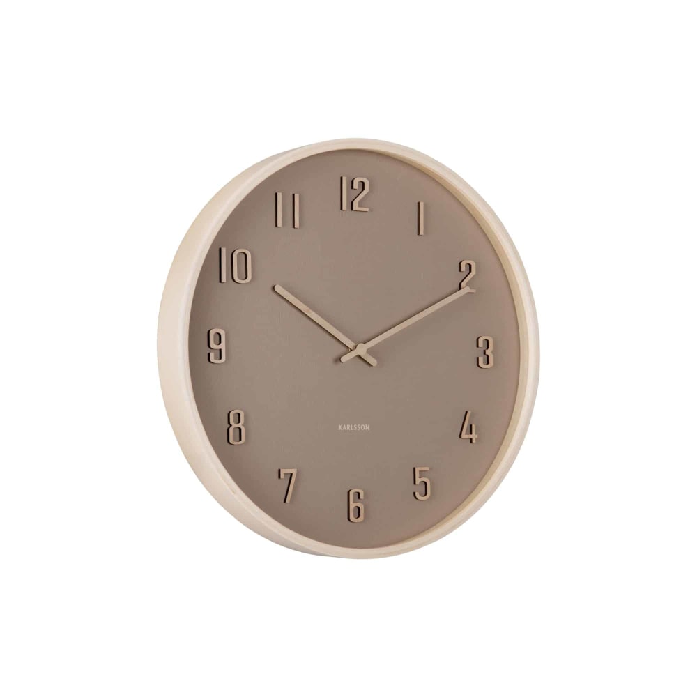horloge murale brun doux