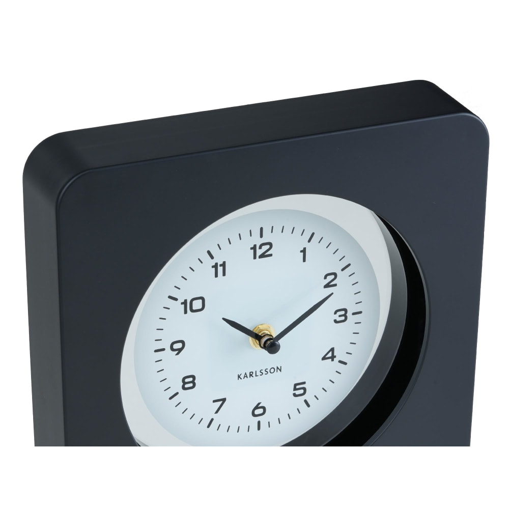 Wanduhr aus Polystyrol, mattschwarz, 4.4x22x22cm - Maisons Du