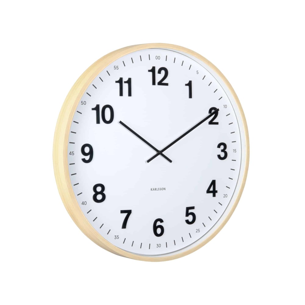 Karlsson Wanduhr aus Kunststoff, hellbraun, Ø60cm style modern - Pvc - Polyvinlychlorid