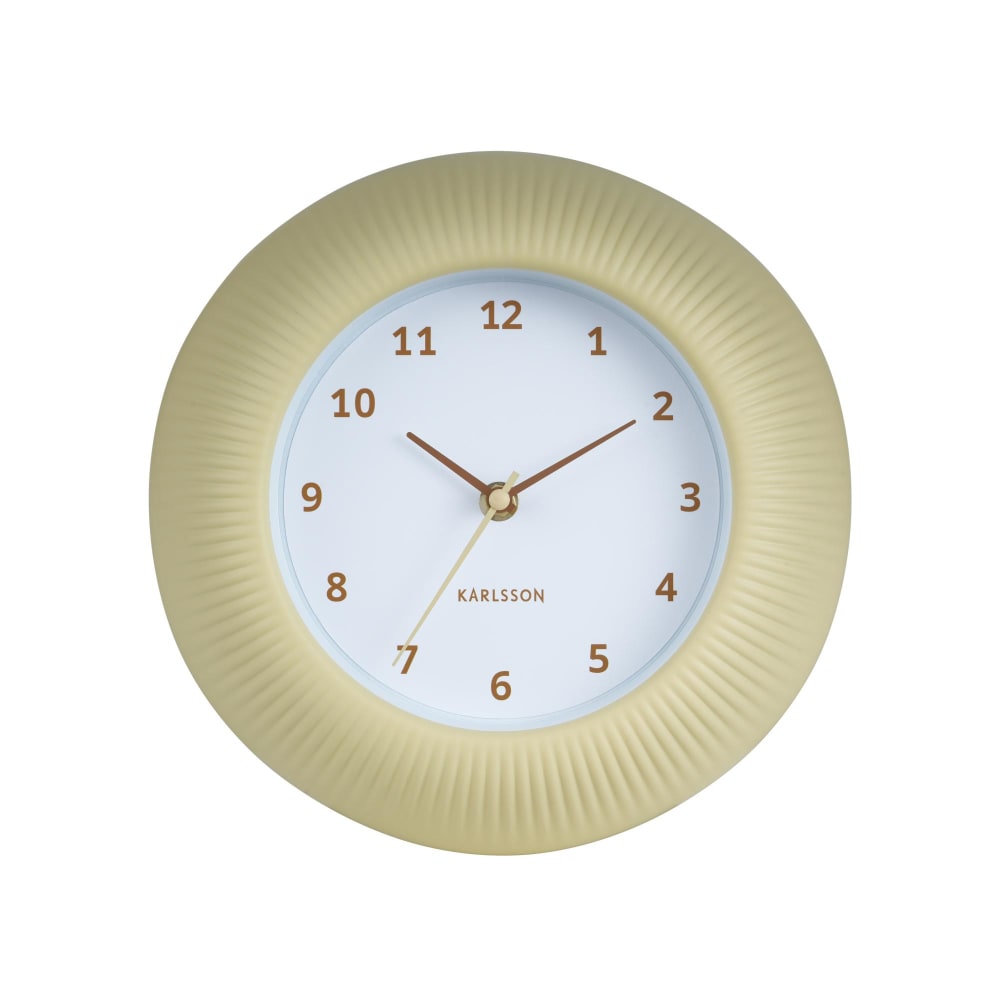 Horloge murale polystyrène jaune tendre ø25cm — Beyit