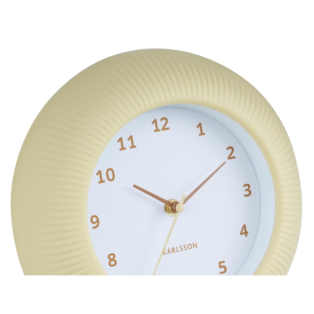 Wanduhr aus Polystyrol, sanftes gelb, Ø25cm - Maisons Du Monde