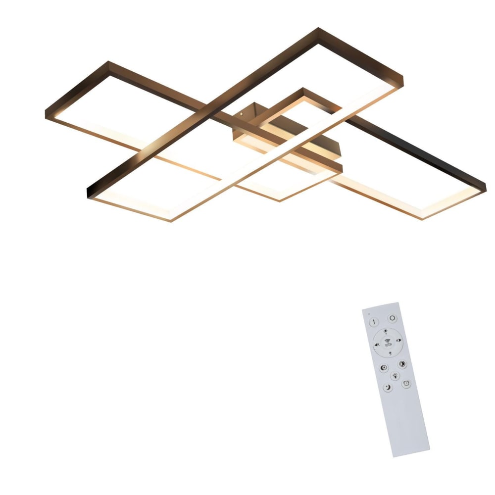 Plafonnier fer noir 65x47x7.5cm led 65w