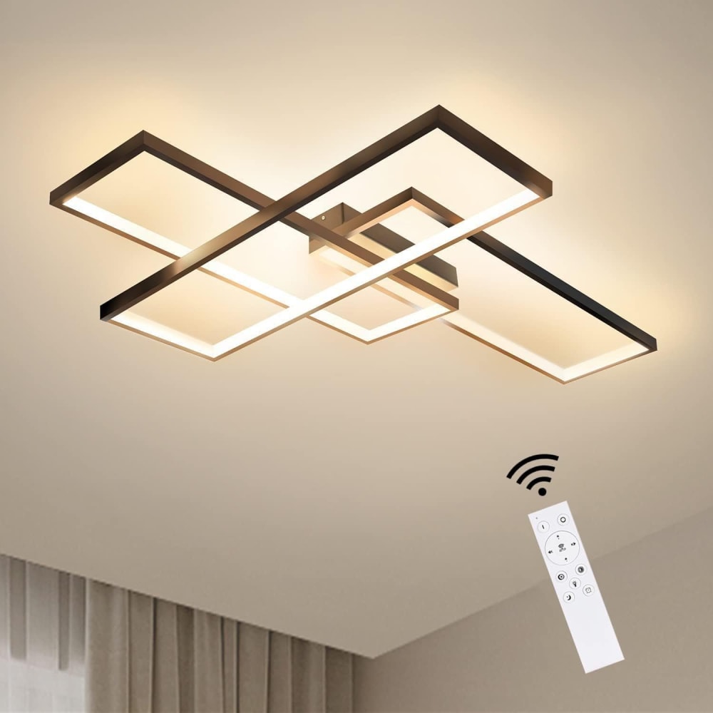Deckenleuchte eisen 65x47x7.5cm schwarz LED 65W - Maisons Du