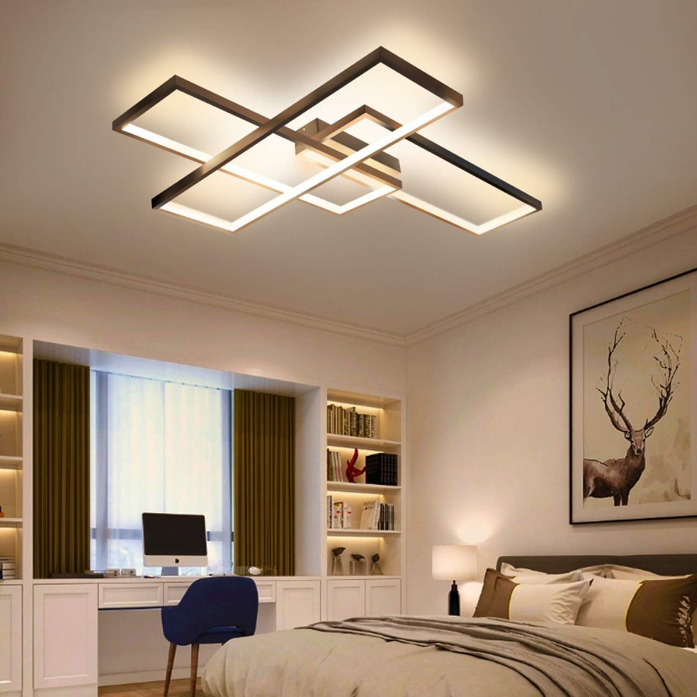 Plafonnier fer noir 65x47x7.5cm led 65w — vue 4