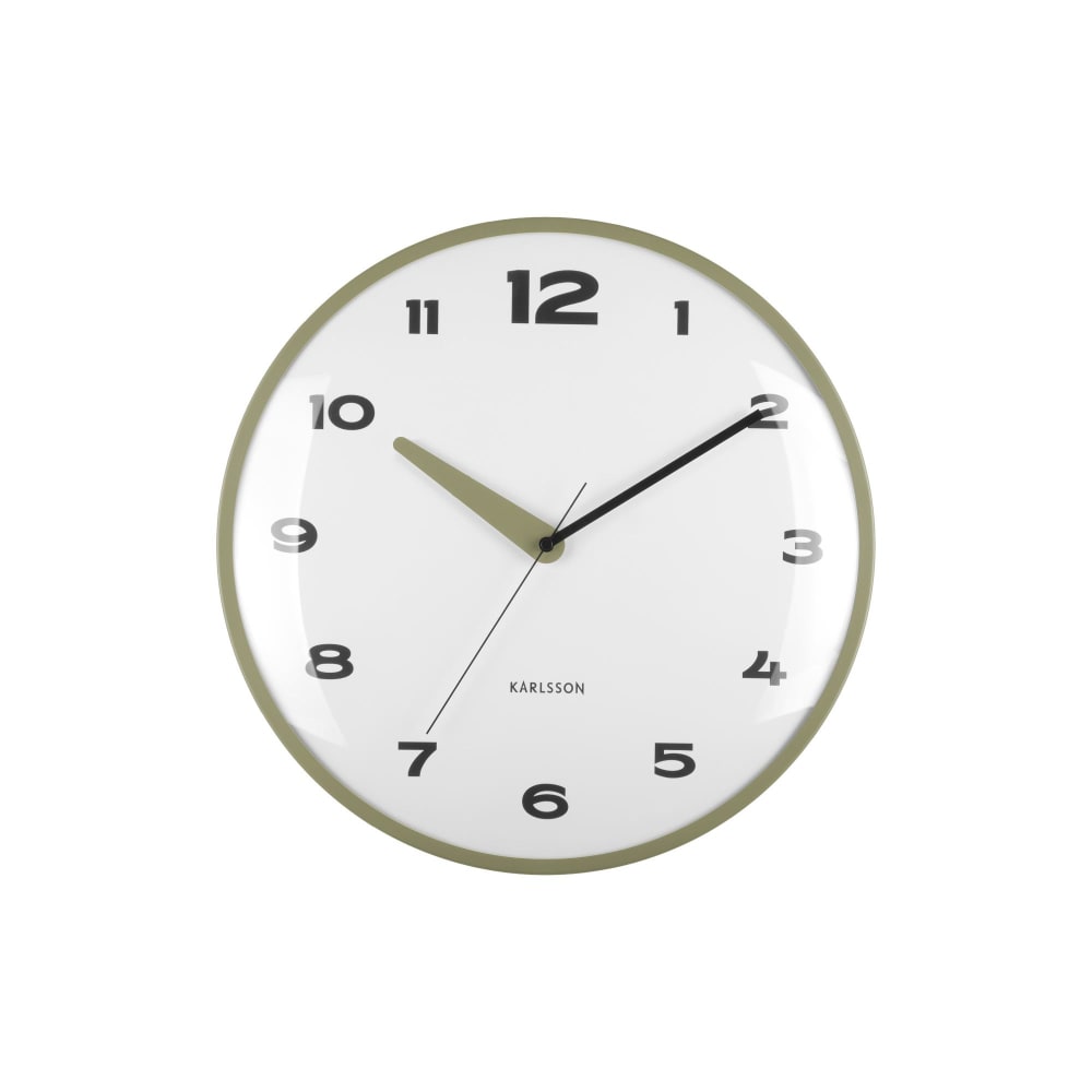 Karlsson Wanduhr aus Eisen, armeegrün, Ø40cm style modern - Stahl