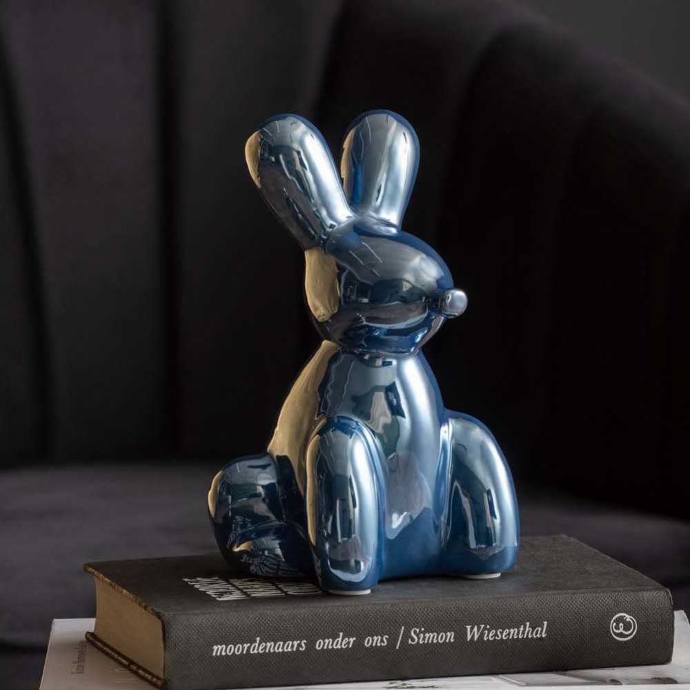 Ornament aus Keramik, blau, 10x9x15cm - Maisons Du Monde