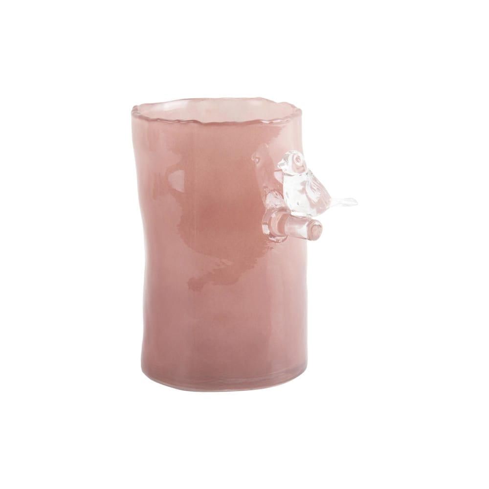 Vase verre rose tendre 9.5x9.5x15cm Vase verre rose tendre 9.5x9.5x15cm