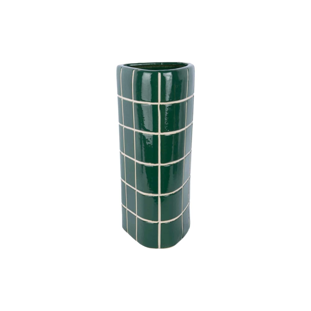 Present Time Vase aus Keramik, grün, 16.5x15x37cm style modern - Keramik