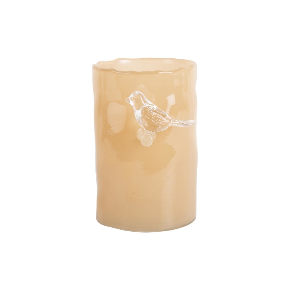 Vase verre jaune tendre 9.5x9.5x15cm Vase verre jaune tendre 9.5x9.5x15cm
