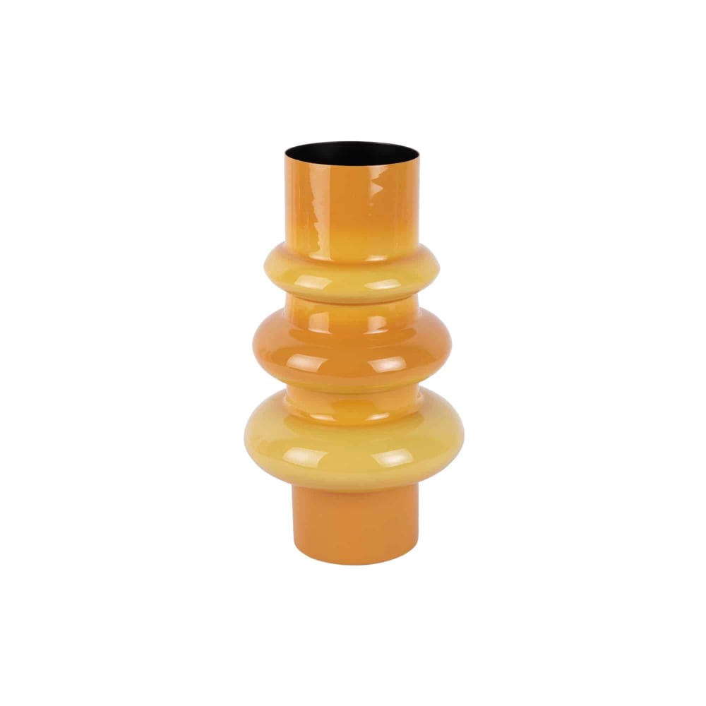 Present Time Vase aus Metall, ockerfarben, Ø17cm style modern Gelb Metall