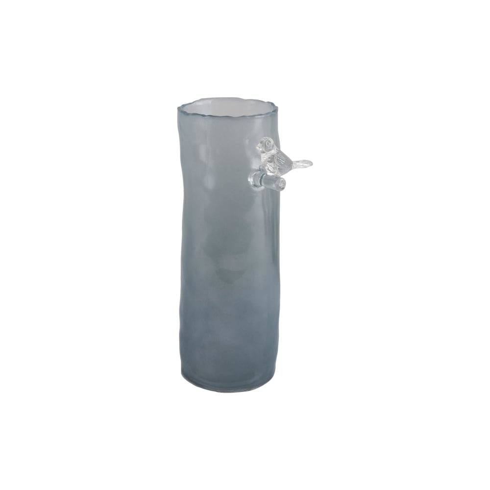 Vase verre bleu brumeux 9.5x9.5x27cm — Beyit