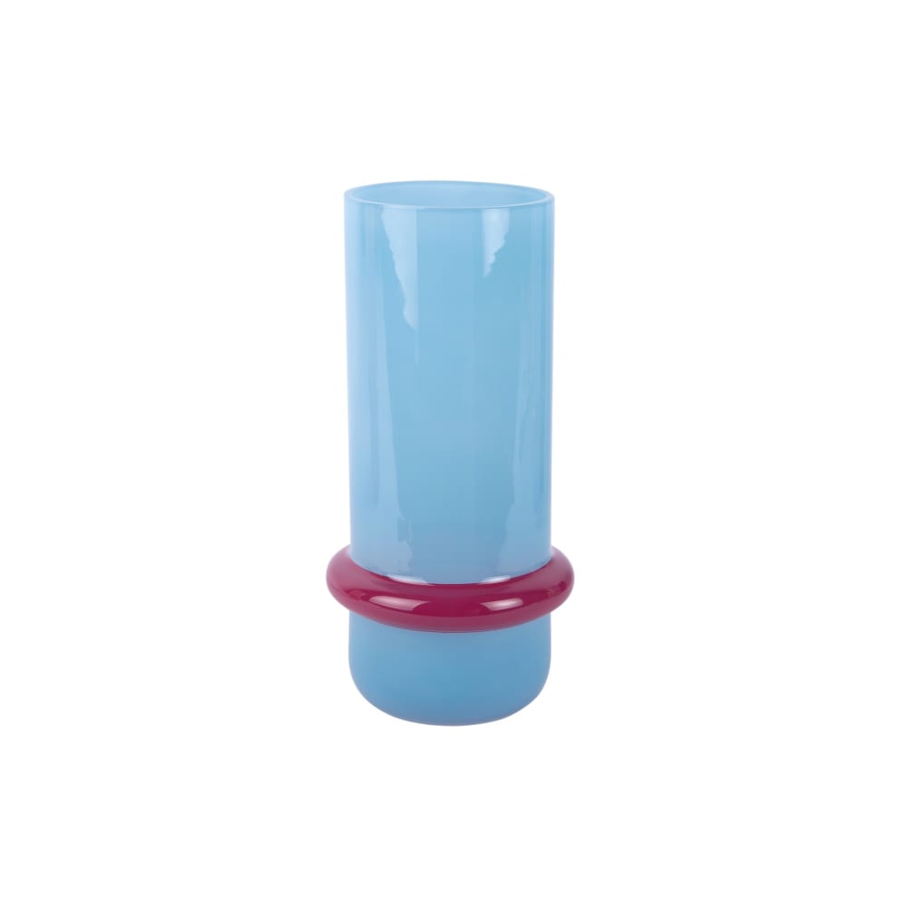 Present Time Vase aus Glas, sanftes blau, 13.5x13.5x28cm style modern - Glas