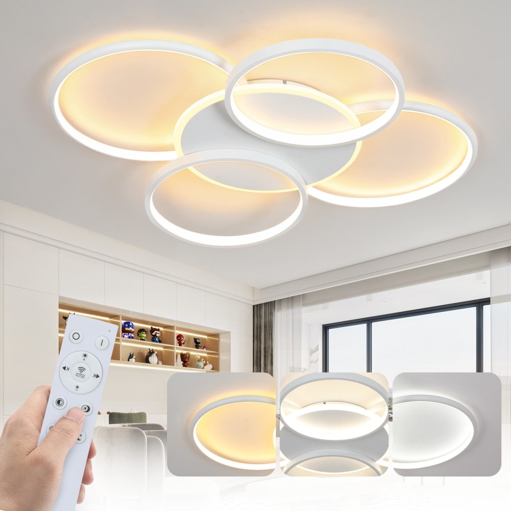Plafonnier fer blanc 67x55.5x6cm led 70w — vue 3