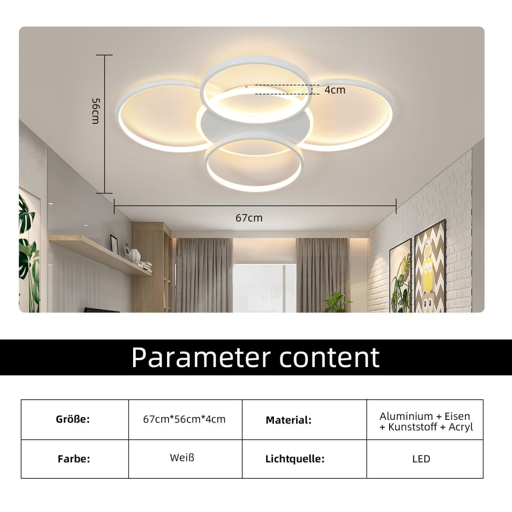Plafonnier fer blanc 67x55.5x6cm led 70w — vue 4