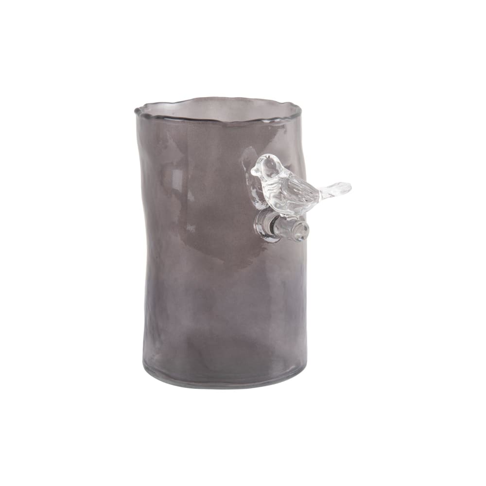 Vase verre gris foncé 9.5x9.5x15cm Vase verre gris foncé 9.5x9.5x15cm