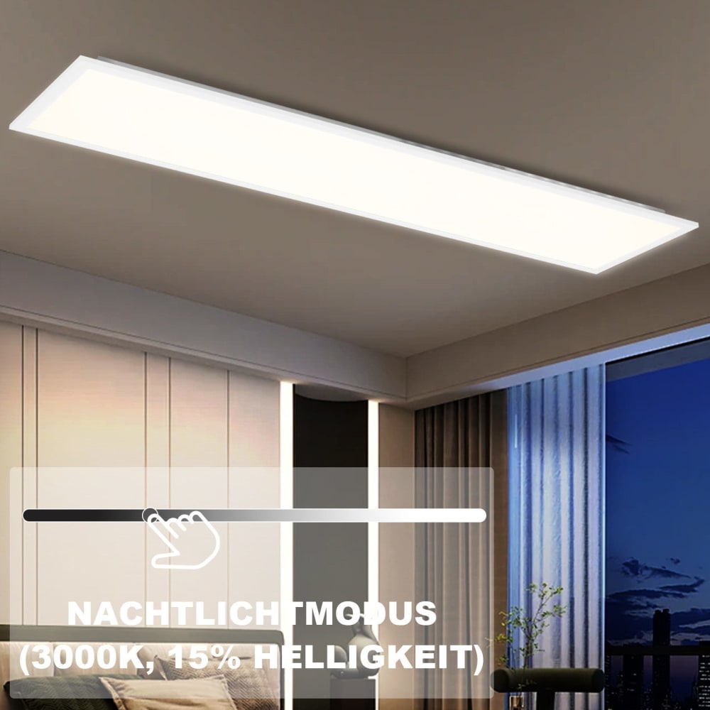 Plafonnier fer blanc 29.5x119.5x5.6cm led 36w — vue 4