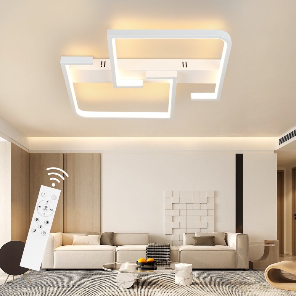 Plafonnier fer blanc 60x47x6cm led 45w — vue 3