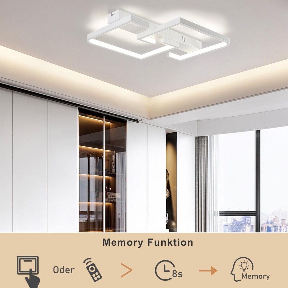 Plafonnier fer blanc 60x47x6cm led 45w — vue 4