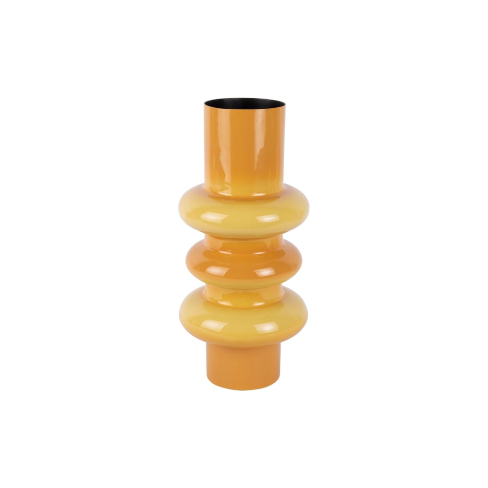 Present Time Vase aus Metall, ockerfarben, 17.5x17.5x37cm style modern Gelb Metall