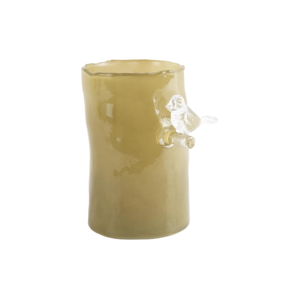 Vase verre vert armée 9.5x9.5x15cm — Beyit