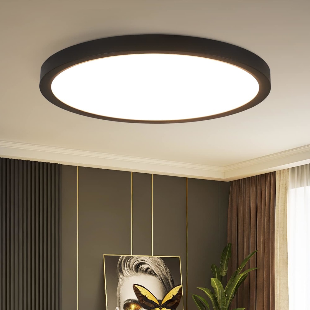 Deckenleuchte kunststoff 22x22x2.5cm schwarz LED 15W - Maisons Du