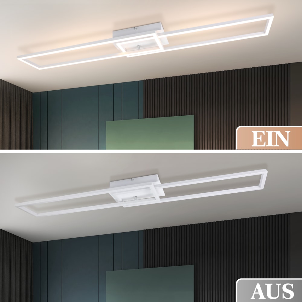 Plafonnier fer blanc 102.5x18.5x7.3cm led 36w — vue 4