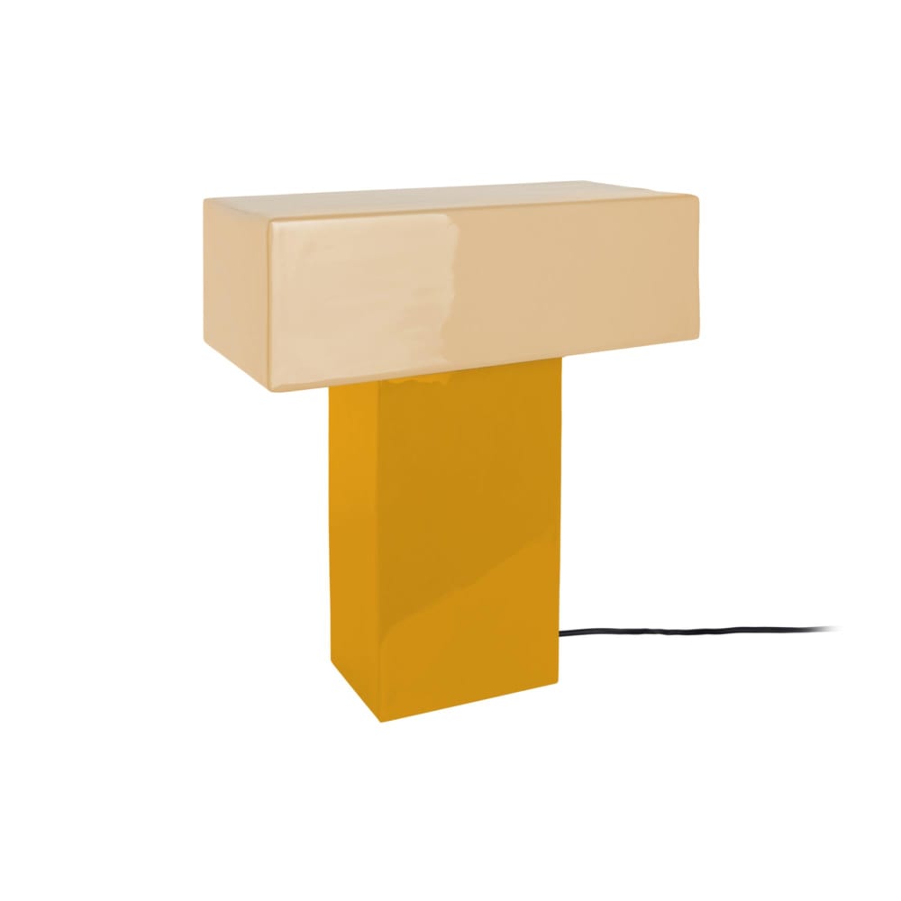 Lampe de table métal jaune 32x15x35cm — vue 3