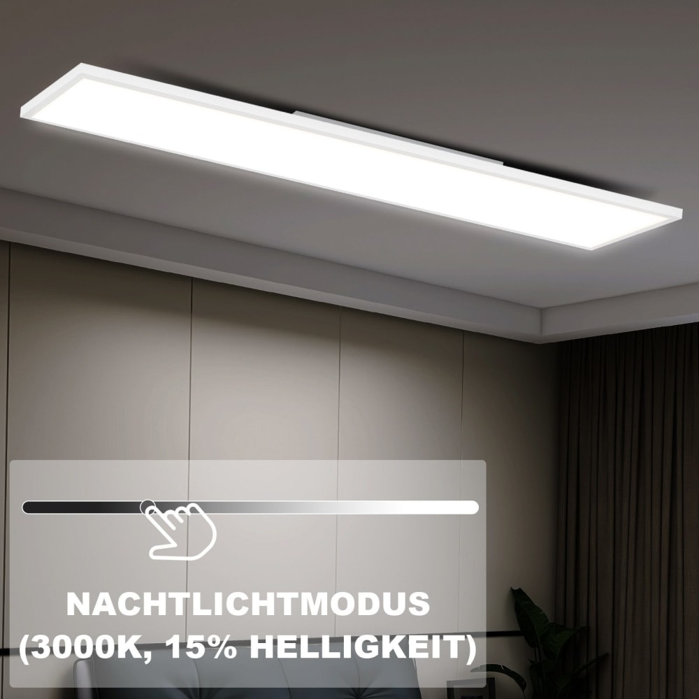 Plafonnier fer blanc 25x100x5cm led 24w — vue 4