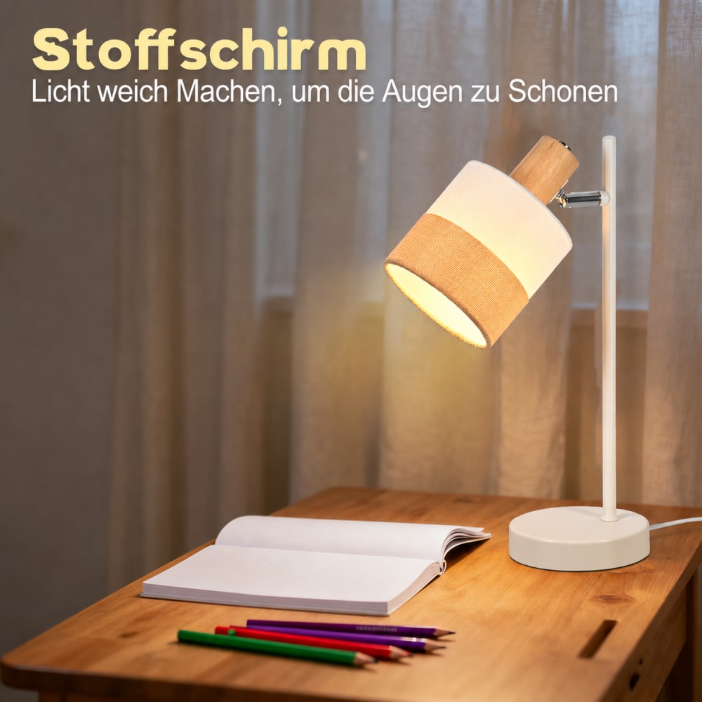 Lampe de table fer blanc 16x12x35.5cm e14 — vue 4