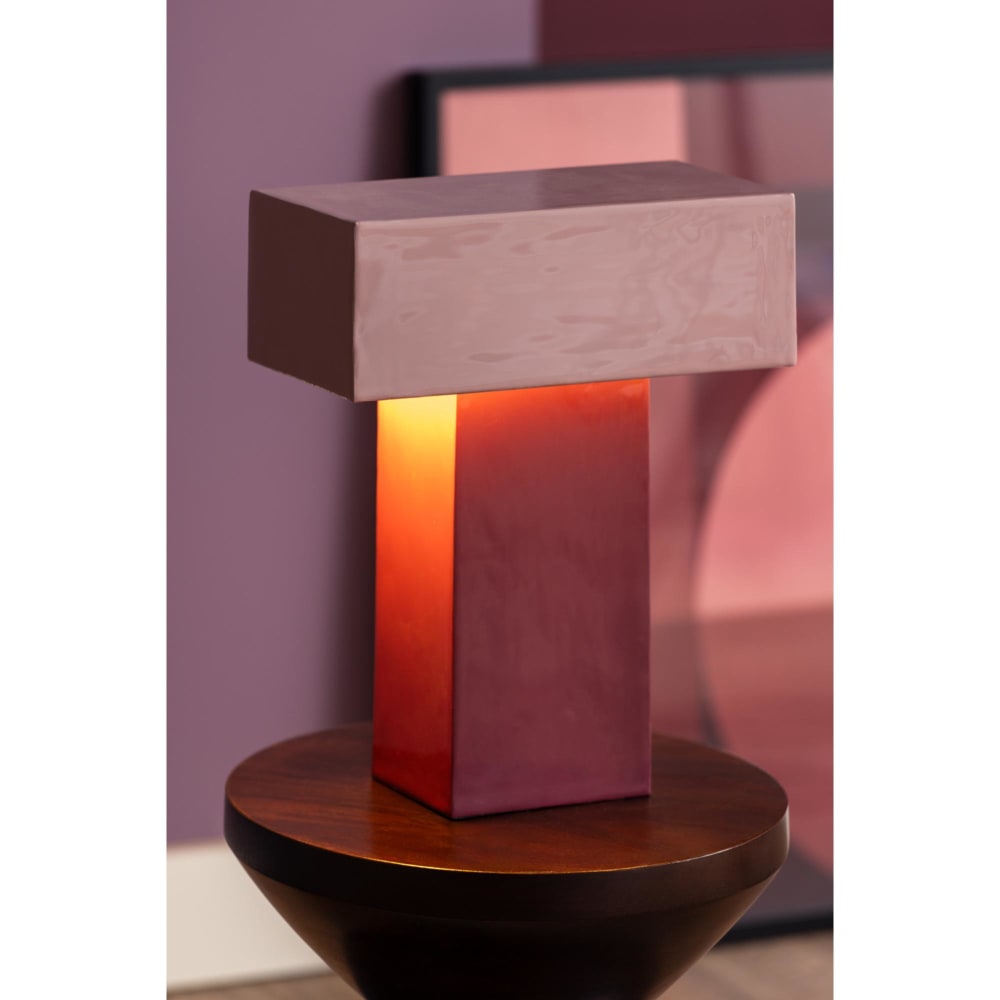 Lampe de table métal violet 32x15x35cm — vue 3