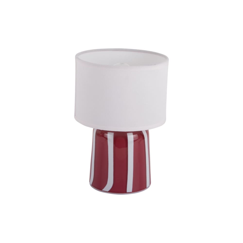 Lampe de table verre ocre rouge 13.5x13.5x20cm