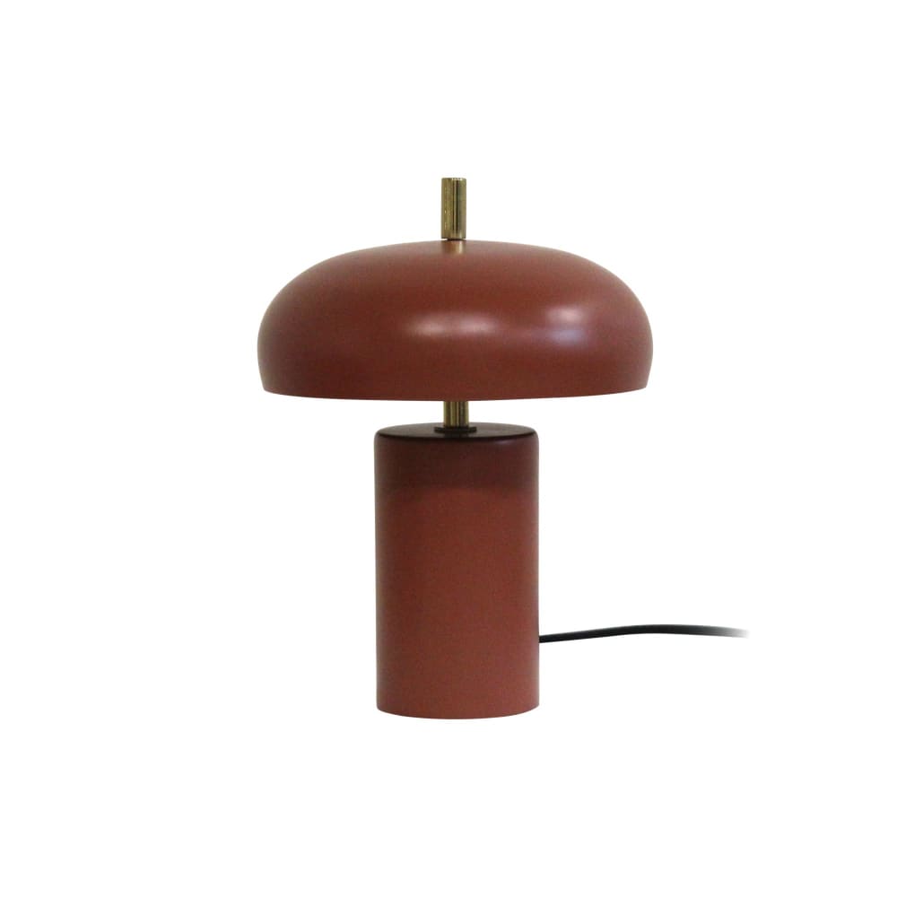 Lampe de table fer ocre rouge 18x18x24cm