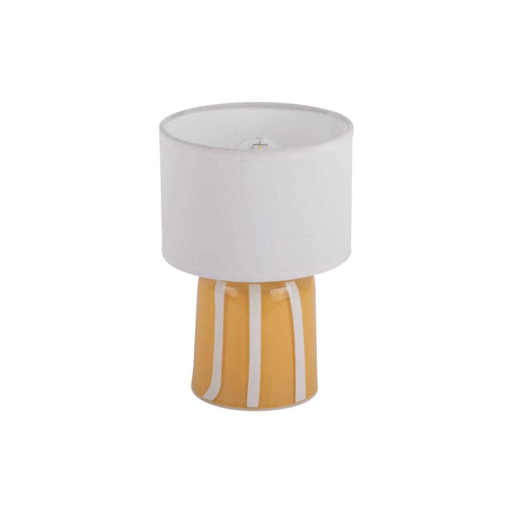 Lampe de table verre jaune vif 13.5x13.5x20cm