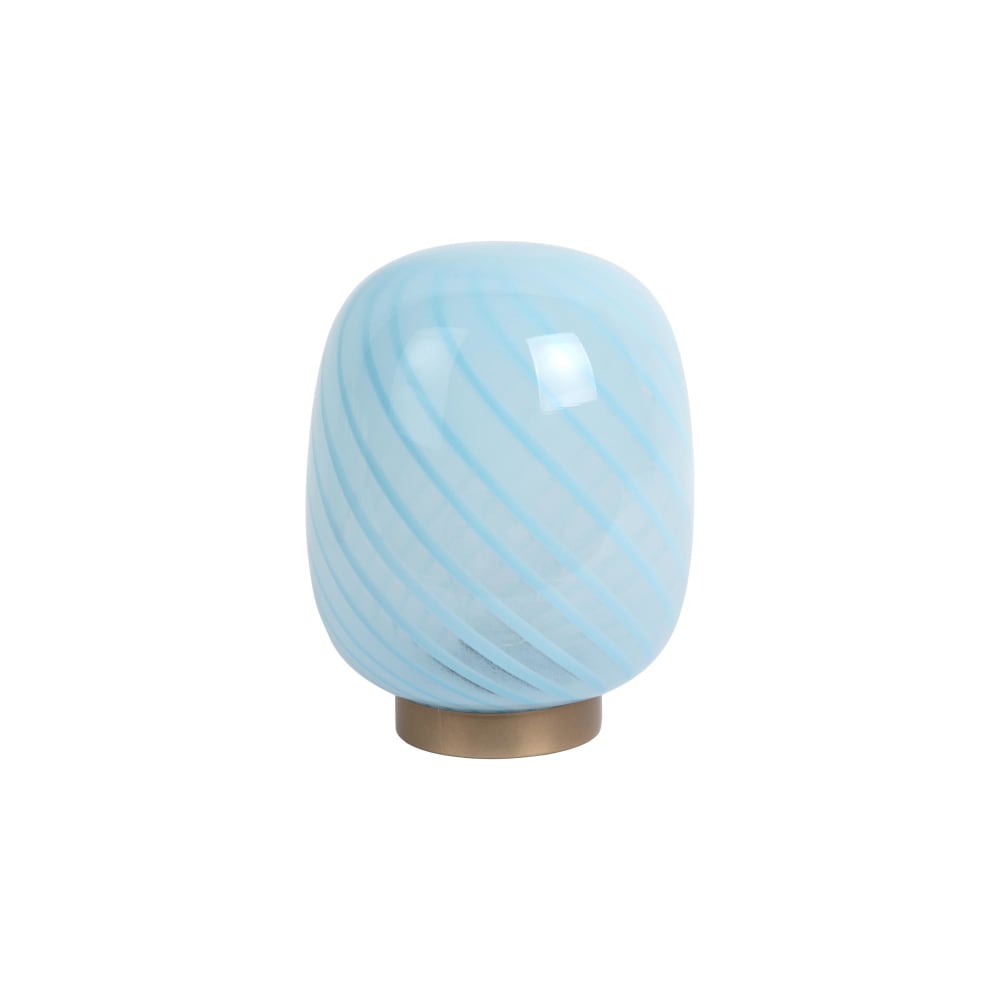 Lampe de table verre bleu tendre 15.6x15.6x20cm