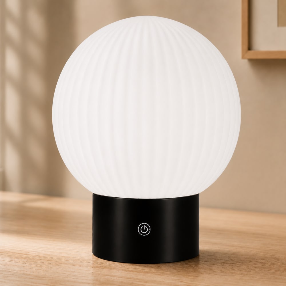 Lampe de table verre blanc 18.4x15x8.7cm led — vue 3