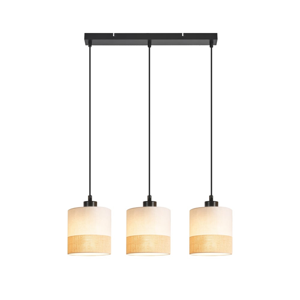Suspension en fer, blanc, beige et noir, h.120cm