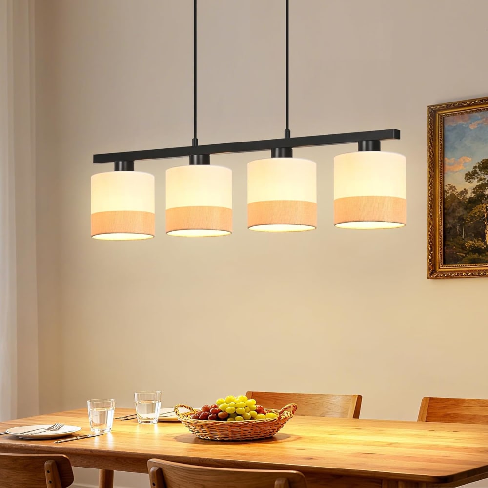 Pendelleuchte, Stoff+PC+Eisen, H.120CM, Weiß+Stofffarbe+Schwarz -