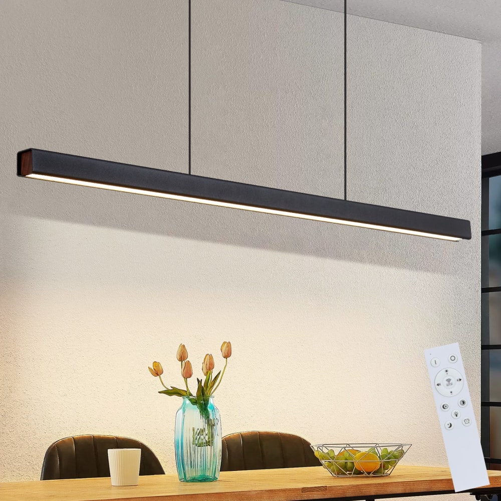 Suspension en fer, pc et aluminium, noir sablé, h.109cm — vue 3