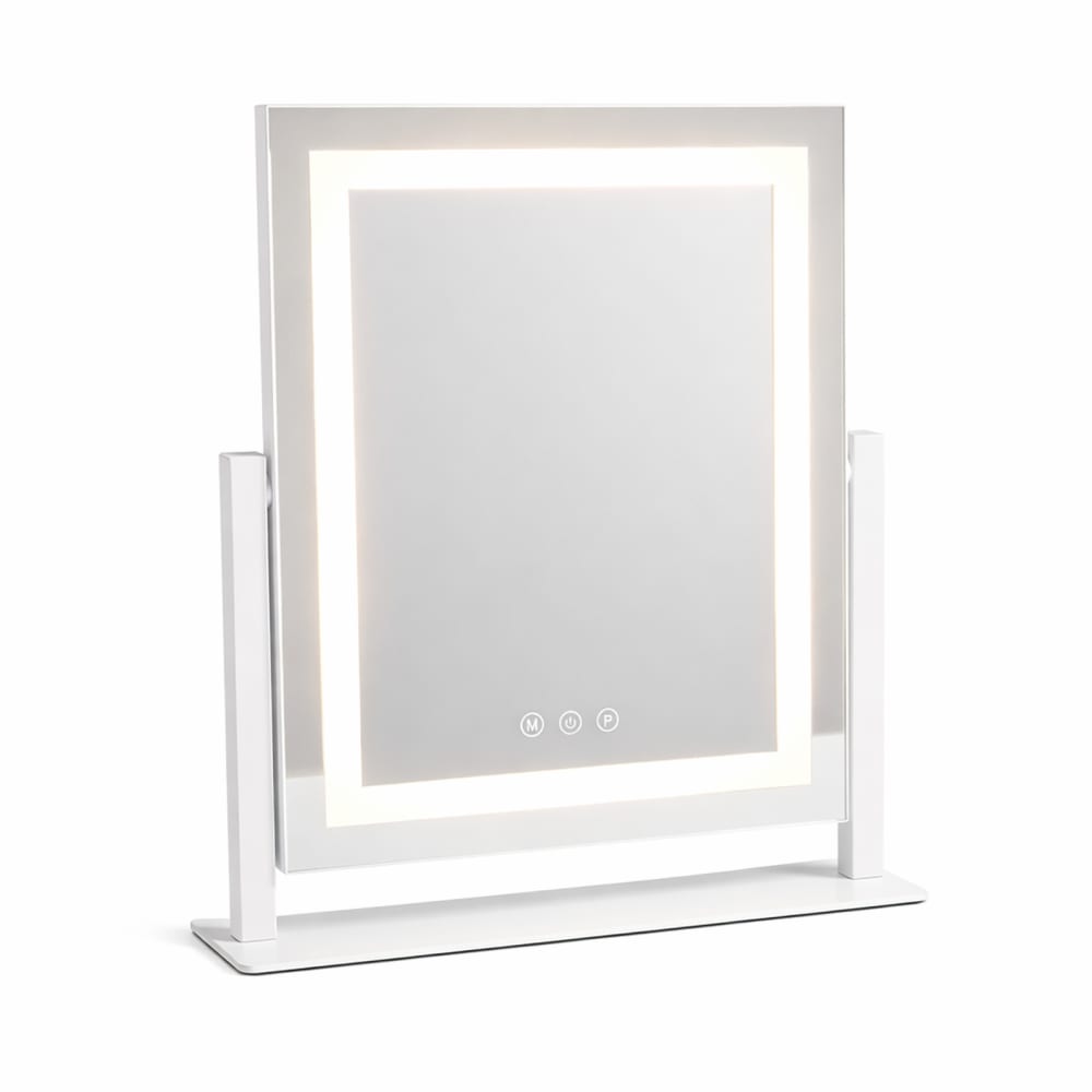 Miroir de maquillage verre blanc 25x30cm rectangulaire 9w