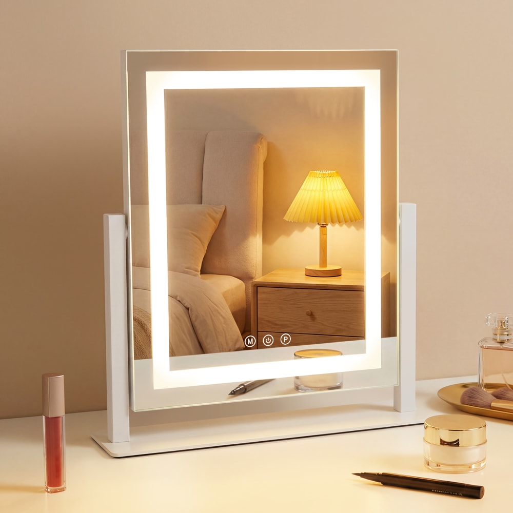 Miroir de maquillage verre blanc 25x30cm rectangulaire 9w — vue 3