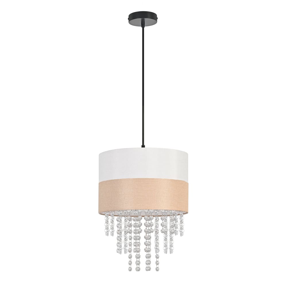 ZMH Pendelleuchte, Stoff PC Eisen, H.120CM, Weiß Stofffarbe Schwarz style modern Weiß Metall