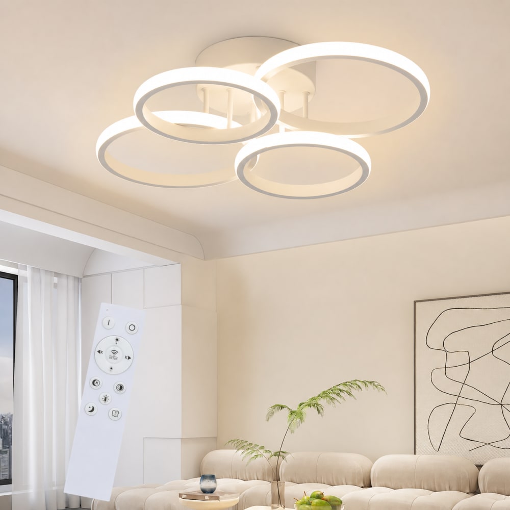 Plafonnier fer blanc 52.5x41.5x11.8cm led 48w — vue 3