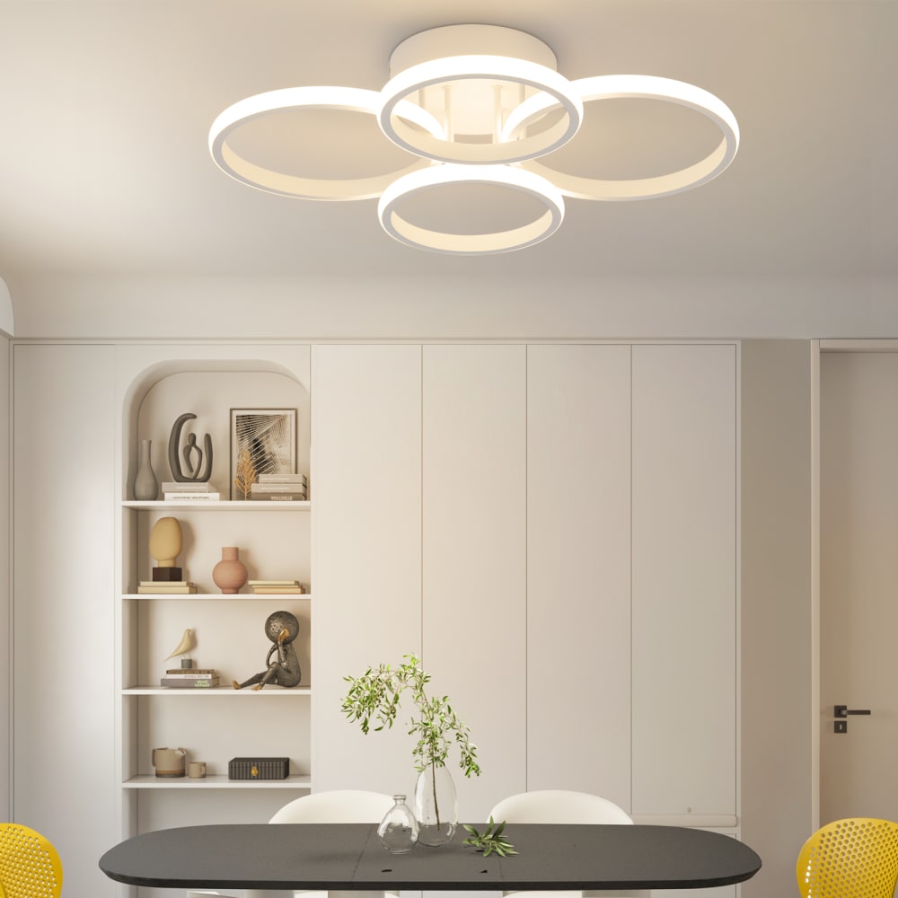 Plafonnier fer blanc 52.5x41.5x11.8cm led 48w — vue 4